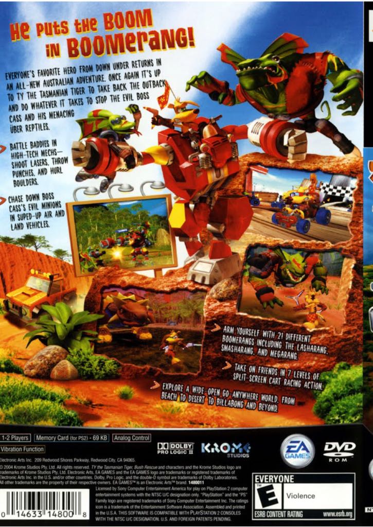 Ty The Tasmanian Tiger 2: Bush Rescue - Sony PlayStation 2 (PS2) ((EA) Electronic Arts/MTV Games - 1-2) video game collectible [Barcode 5030941039758] - Main Image 2