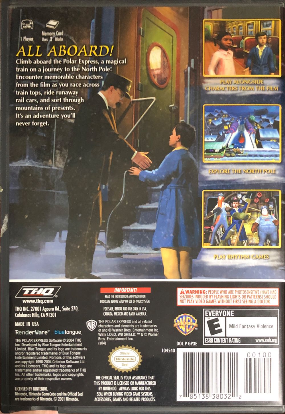 The Polar Express - Nintendo GameCube (THQ - 1) video game collectible [Barcode 785138380322] - Main Image 2