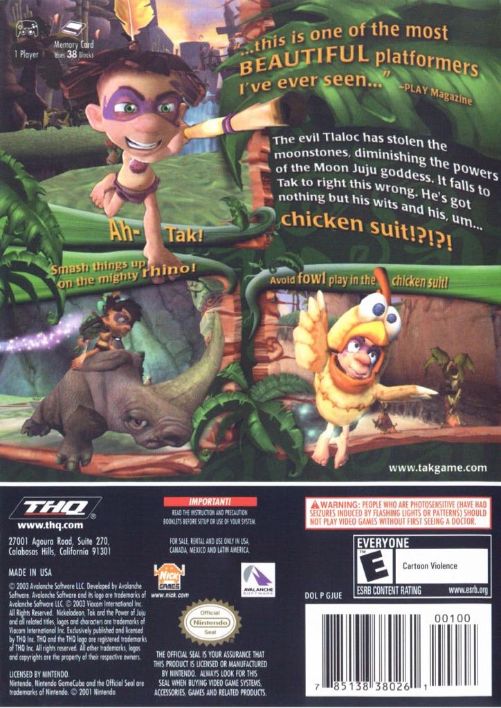Tak and The Power Of Juju - Nintendo GameCube (THQ - 1) video game collectible [Barcode 4005209053457] - Main Image 2