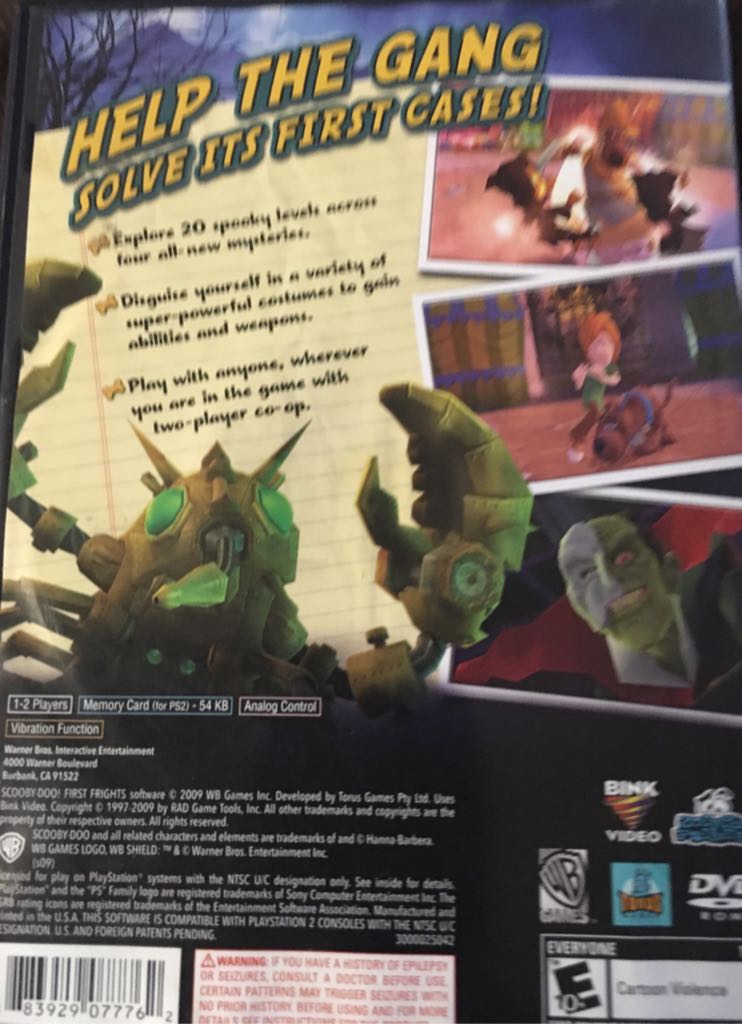 Scooby-Doo! First Frights (2009) - Sony PlayStation 2 (PS2) (WB Games - 2) video game collectible [Barcode 883929077762] - Main Image 2