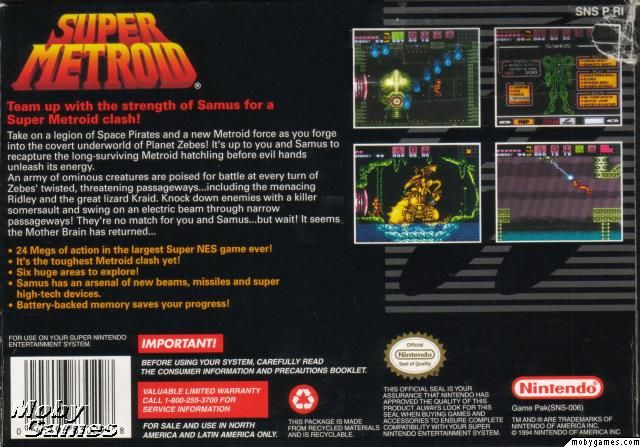 Super Metroid - Nintendo Wii U Virtual Console (Nintendo - 1) video game collectible - Main Image 2