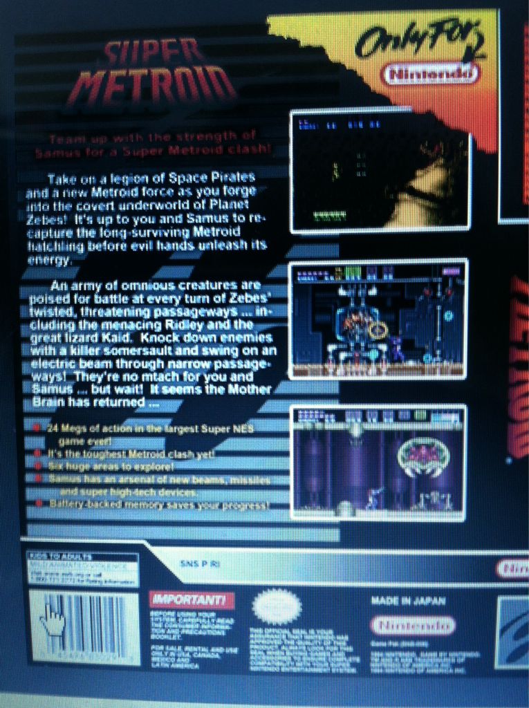 Super Metroid - Nintendo Super Nintendo Entertainment System (SNES) video game collectible - Main Image 2