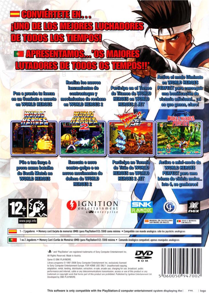 World Heroes Anthology - Sony PlayStation 2 (PS2) (Ignition Entertainment - 2) video game collectible [Barcode 5060050946982] - Main Image 2