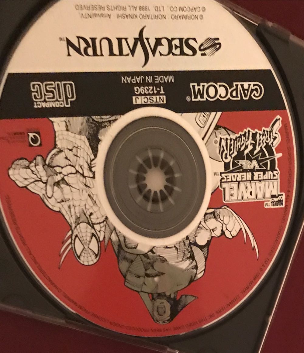 ~Japanese: Marvel Super Heroes vs. Street Fighter :Printed Front Cover Artwork - Sega Saturn video game collectible - Main Image 2