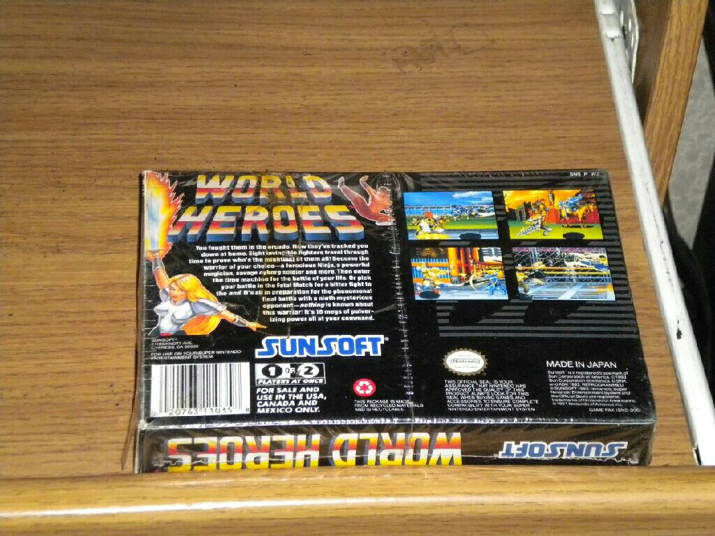 World Heroes - Nintendo Super Nintendo Entertainment System (SNES) (SunSoft - 2) video game collectible [Barcode 020763110358] - Main Image 2