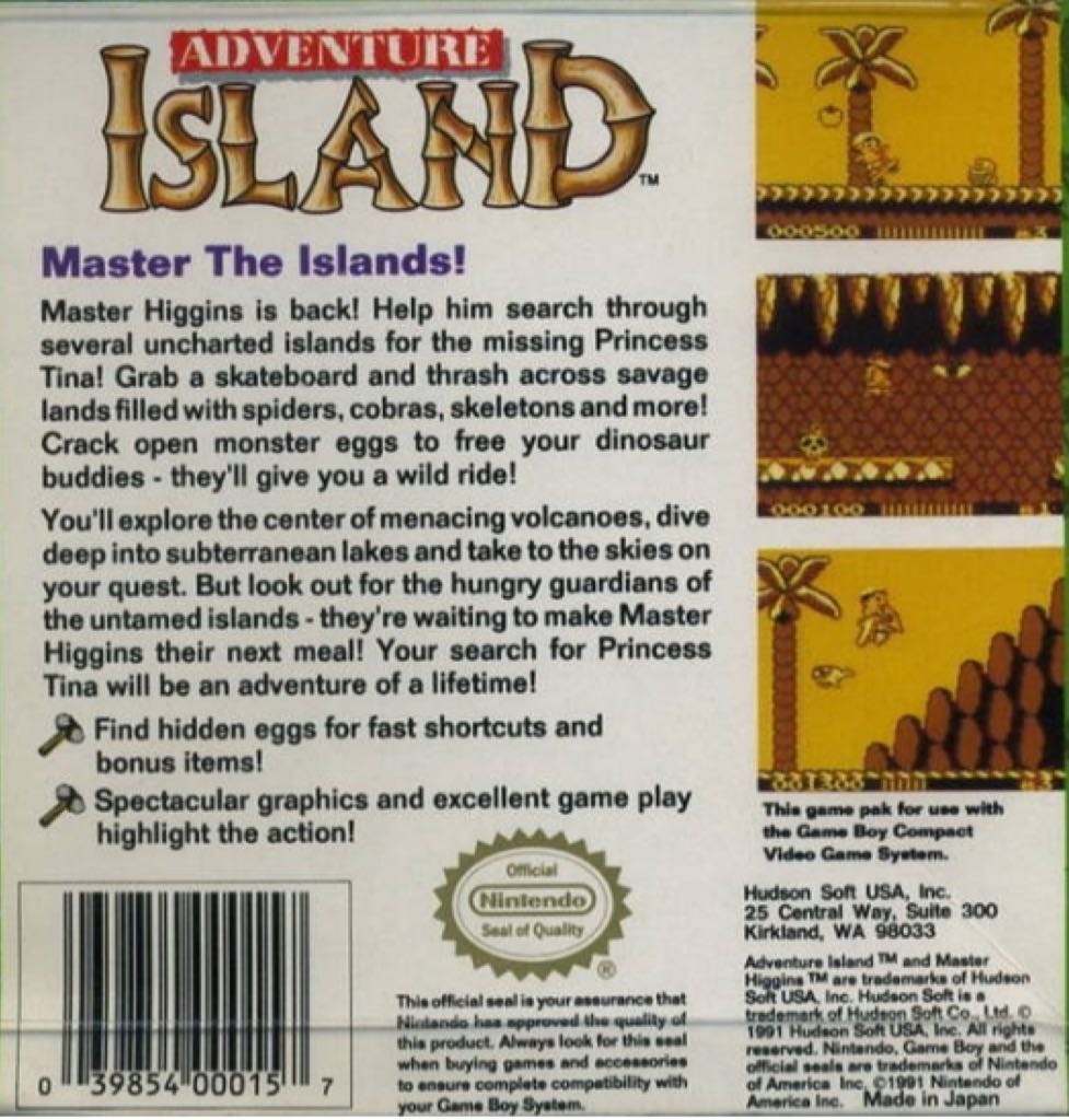 Adventure Island - Nintendo Game Boy video game collectible - Main Image 2