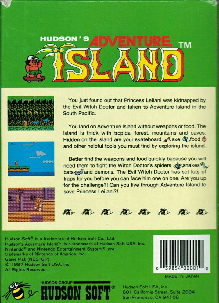 Adventure Island - Nintendo Entertainment System (NES) video game collectible - Main Image 2