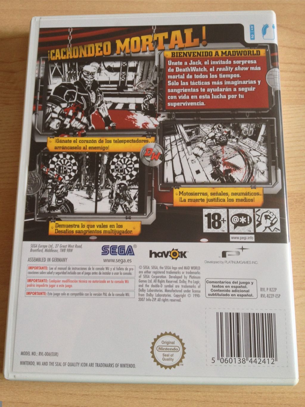 Mad World - Nintendo Wii (Sega - 1) video game collectible - Main Image 2