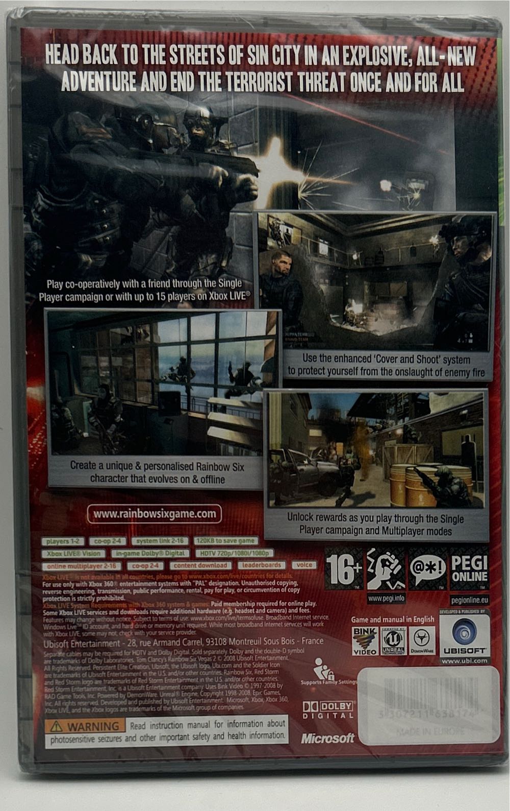 Tom Clancy’s Rainbow Six Vegas 2 (Classics) (Sealed) - Microsoft Xbox 360 (Ubisoft - 1) video game collectible [Barcode 3307211638174] - Main Image 2
