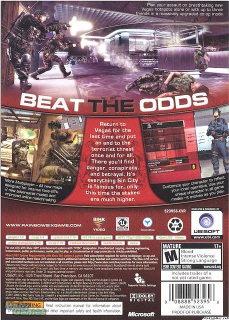 Tom Clancy’s Rainbow Six: Vegas 2 - Microsoft Xbox 360 (Ubisoft - 1-4) video game collectible [Barcode 3307212323079] - Main Image 2