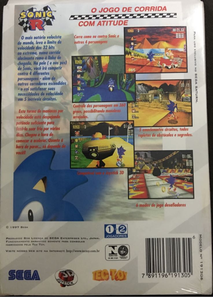 Sonic R - Sega Saturn (TEC TOY - 1-2) video game collectible [Barcode 7891196191305] - Main Image 2