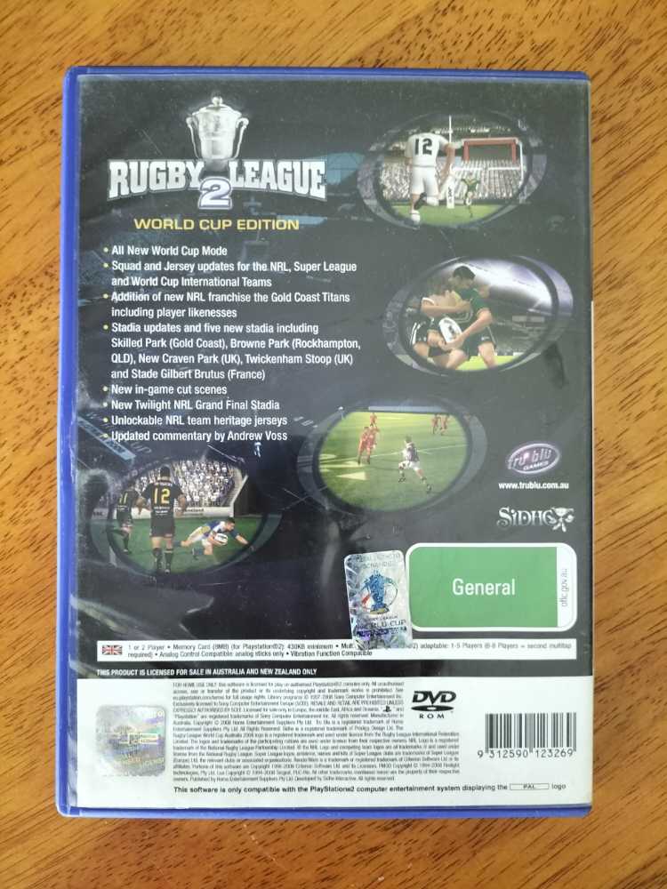 EA Sports: Rugby League 2 World Cup Edition - Sony PlayStation 2 (PS2) video game collectible [Barcode 9312590123269] - Main Image 2