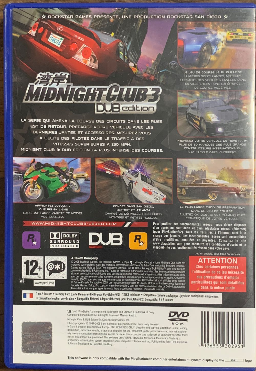 Midnight Club 3: DUB Edition - Sony PlayStation 2 (PS2) (Rockstar Games - 1-2) video game collectible [Barcode 5026555302951] - Main Image 2