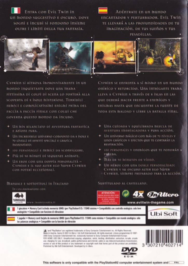Evil Twin - Cypriens Chronicles - Sony PlayStation 3 (PS3) (Ubisoft - 1) video game collectible [Barcode 3307210402714] - Main Image 2