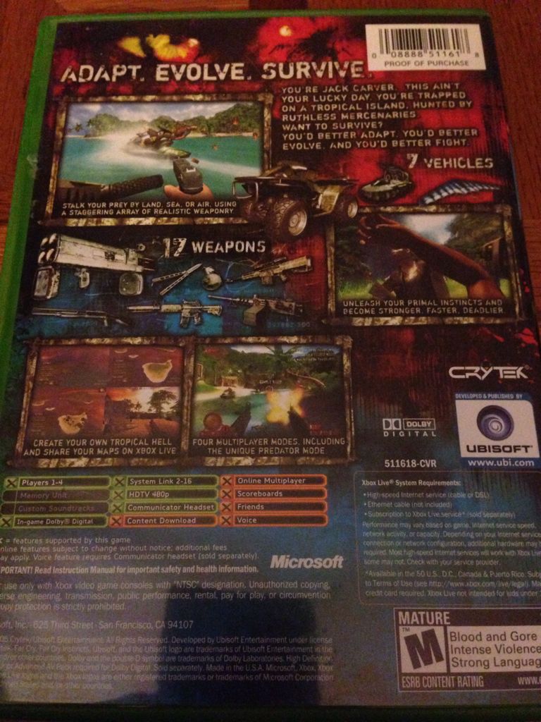 Farcry Instincts - Microsoft Xbox video game collectible - Main Image 2