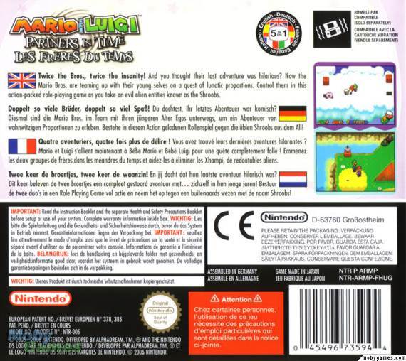 Mario and Luigi Partners In Time - Nintendo DS video game collectible - Main Image 2