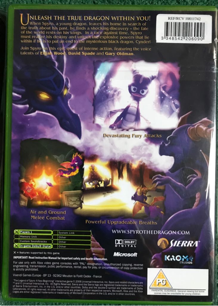 The Legend of Spyro - A New Beginning - Microsoft Xbox (Universal Interactive - 1) video game collectible [Barcode 3348542206090] - Main Image 2