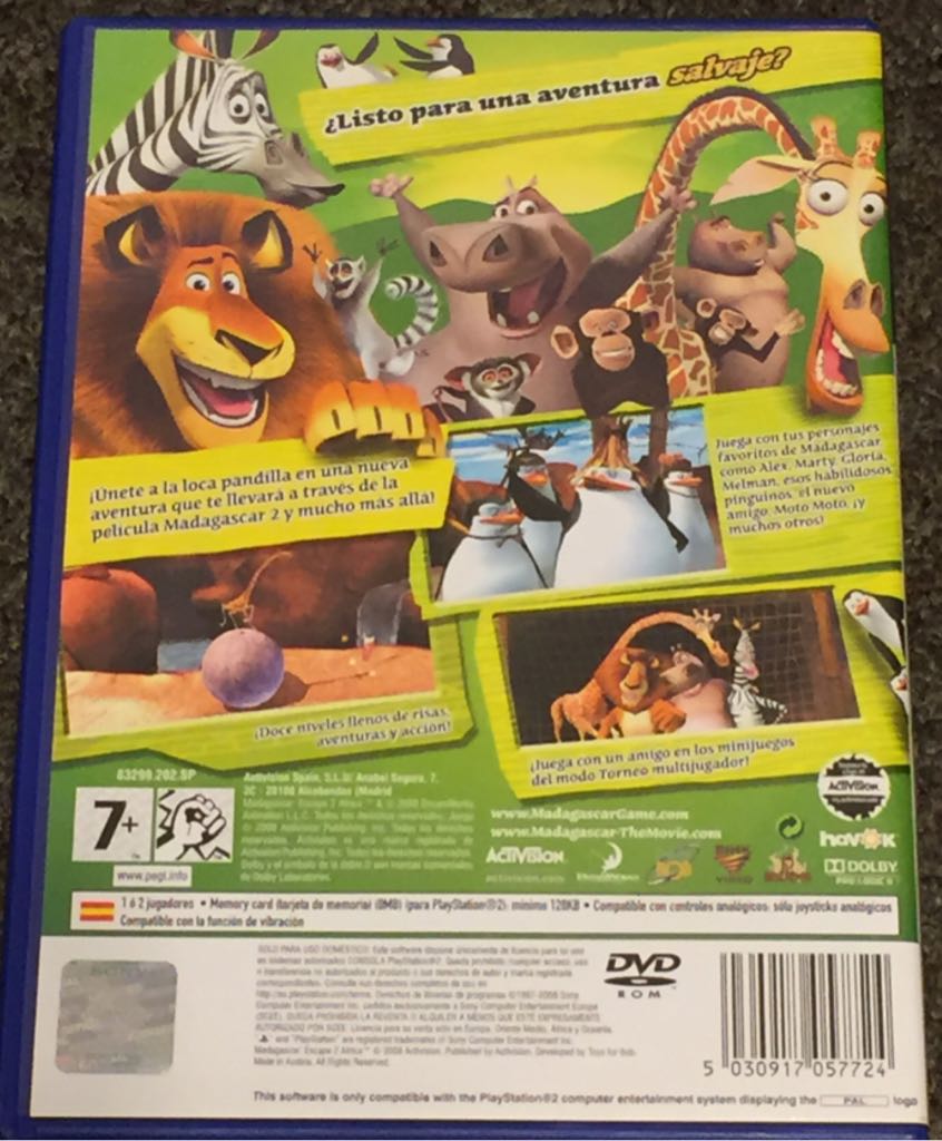 Madagascar 2 - Sony PlayStation 2 (PS2) video game collectible [Barcode 5030917057724] - Main Image 2