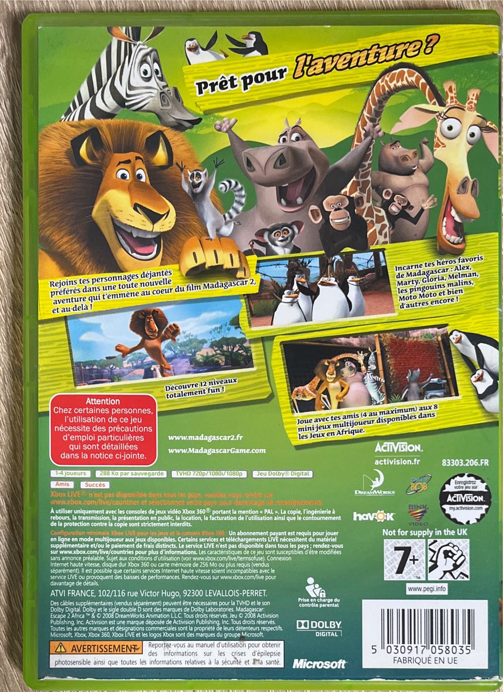 X360 / Madagascar 2 - Microsoft Xbox 360 (1-4) video game collectible [Barcode 5030917058035] - Main Image 2