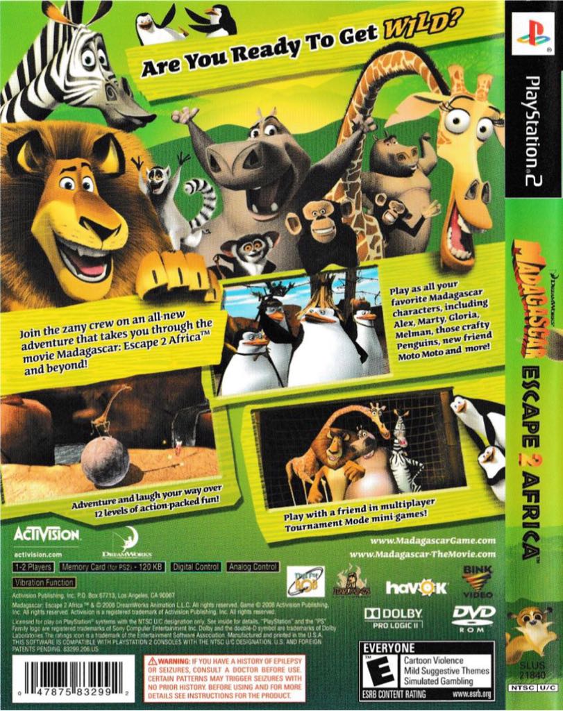 DreamWorks Madagascar: Escape 2 Africa - Microsoft Xbox 360 (Activision - 1-4) video game collectible [Barcode 5030917058042] - Main Image 2