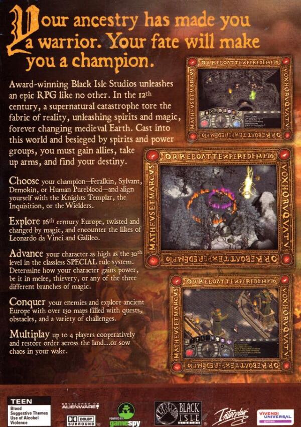 Lionheart: Legacy Of The Crusader - PC (Black Isle Studios - 1) video game collectible - Main Image 2