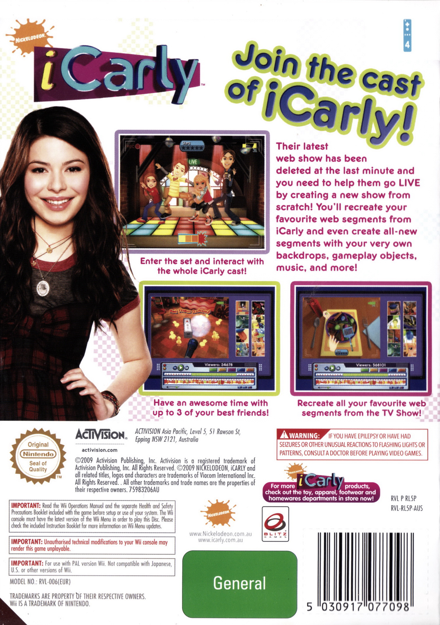 iCARLY - Nintendo Wii video game collectible [Barcode 5030917077098] - Main Image 2
