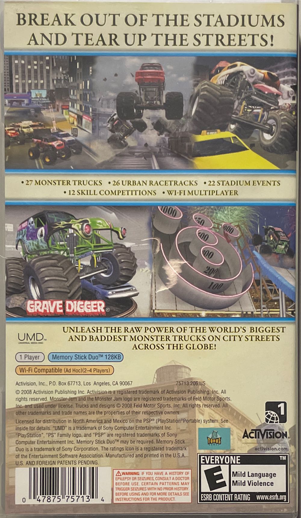 Monster Jam: Urban Assault - Sony PlayStation Portable (PSP) (Activision - 1) video game collectible [Barcode 047875757134] - Main Image 2