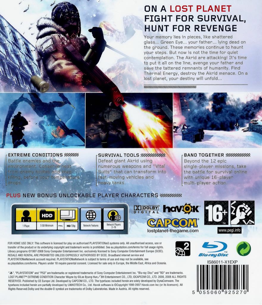 Lost Planet 1: Extreme Condition - Sony PlayStation 3 (PS3) (1) video game collectible [Barcode 5055060925249] - Main Image 2