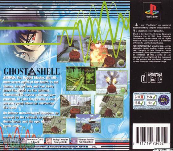 Ghost in the Shell - Sony PlayStation (Sony Computer Entertainment Inc./Kodansha Ltd. - 1) video game collectible [Barcode 711719734321] - Main Image 2