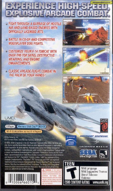 After Burner: Black Falcon - Sony PlayStation Portable (PSP) (Sega - 1) video game collectible [Barcode 010086660159] - Main Image 2