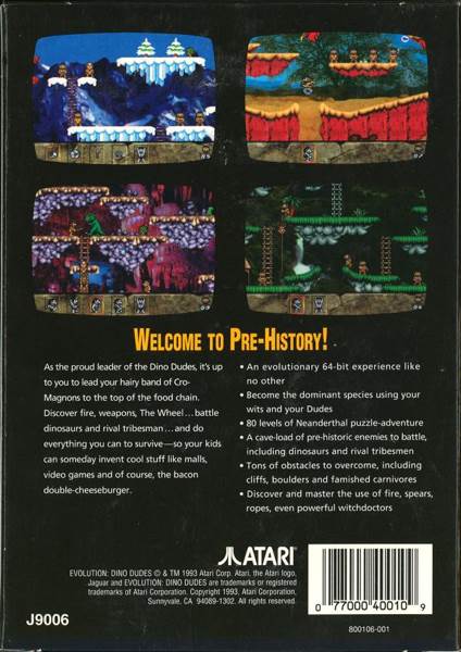 Evolution: Dino Dudes - Atari Jaguar video game collectible - Main Image 2