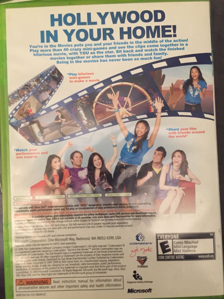 Youre In The Movies w/CameraGame Microsoft - Microsoft Xbox 360 video game collectible - Main Image 2