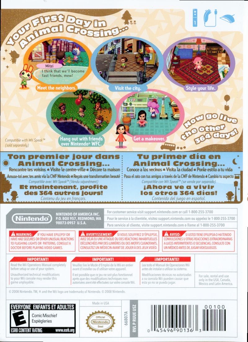 Animal Crossing: City Folk - Nintendo Wii (Nintendo - 1) video game collectible [Barcode 045496904180] - Main Image 2