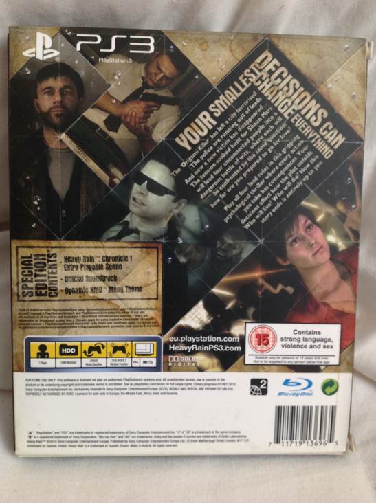Heavy Rain - Sony PlayStation 3 (PS3) (Sony Computer Entertainment Europe - 1) video game collectible [Barcode 711719136965] - Main Image 2