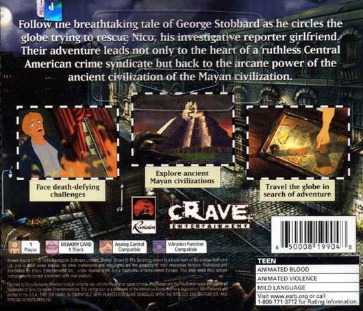 Broken Sword II: The Smoking Mirror - Sony PlayStation (Crave Entertainment - 1) video game collectible [Barcode 650008199048] - Main Image 2