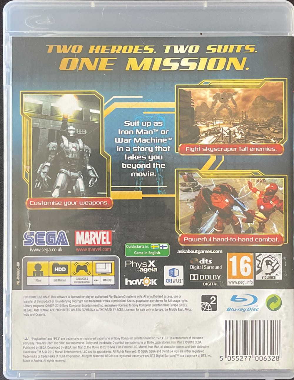 Iron Man 2 - Sony PlayStation 3 (PS3) (Sega - 1) video game collectible [Barcode 5055277006328] - Main Image 2