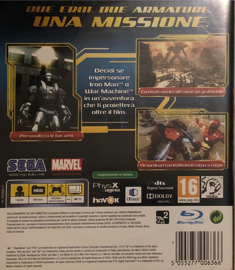 Iron Man 2 - Sony PlayStation 3 (PS3) video game collectible [Barcode 5055277006366] - Main Image 2