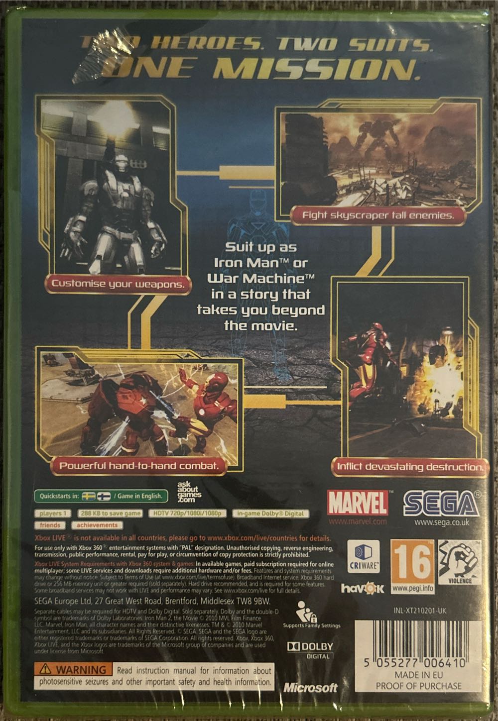 Iron Man 2 - Microsoft Xbox 360 (Sega - 1) video game collectible [Barcode 5055277006410] - Main Image 2