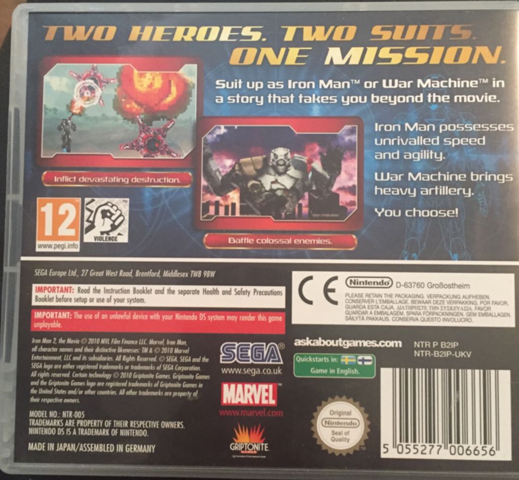 Iron Man 2 - Nintendo DS video game collectible [Barcode 5055277006656] - Main Image 2