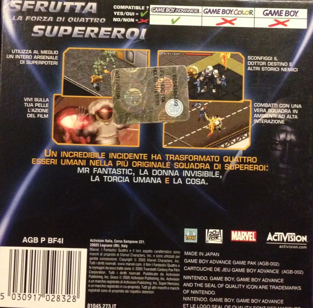 Fantastic 4 - Nintendo Game Boy Advance (GBA) (Activision - 1) video game collectible [Barcode 5030917028328] - Main Image 2