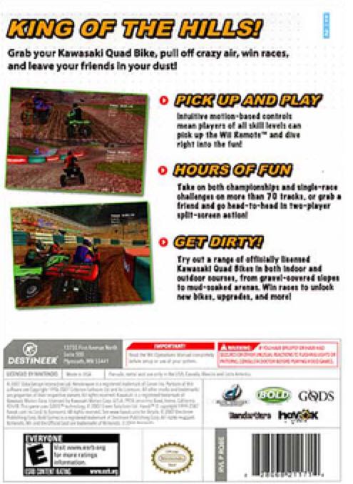 Kawasaki Quad Bikes - Nintendo Wii (Bold Games (Destineer) - 2) video game collectible [Barcode 828068211714] - Main Image 2