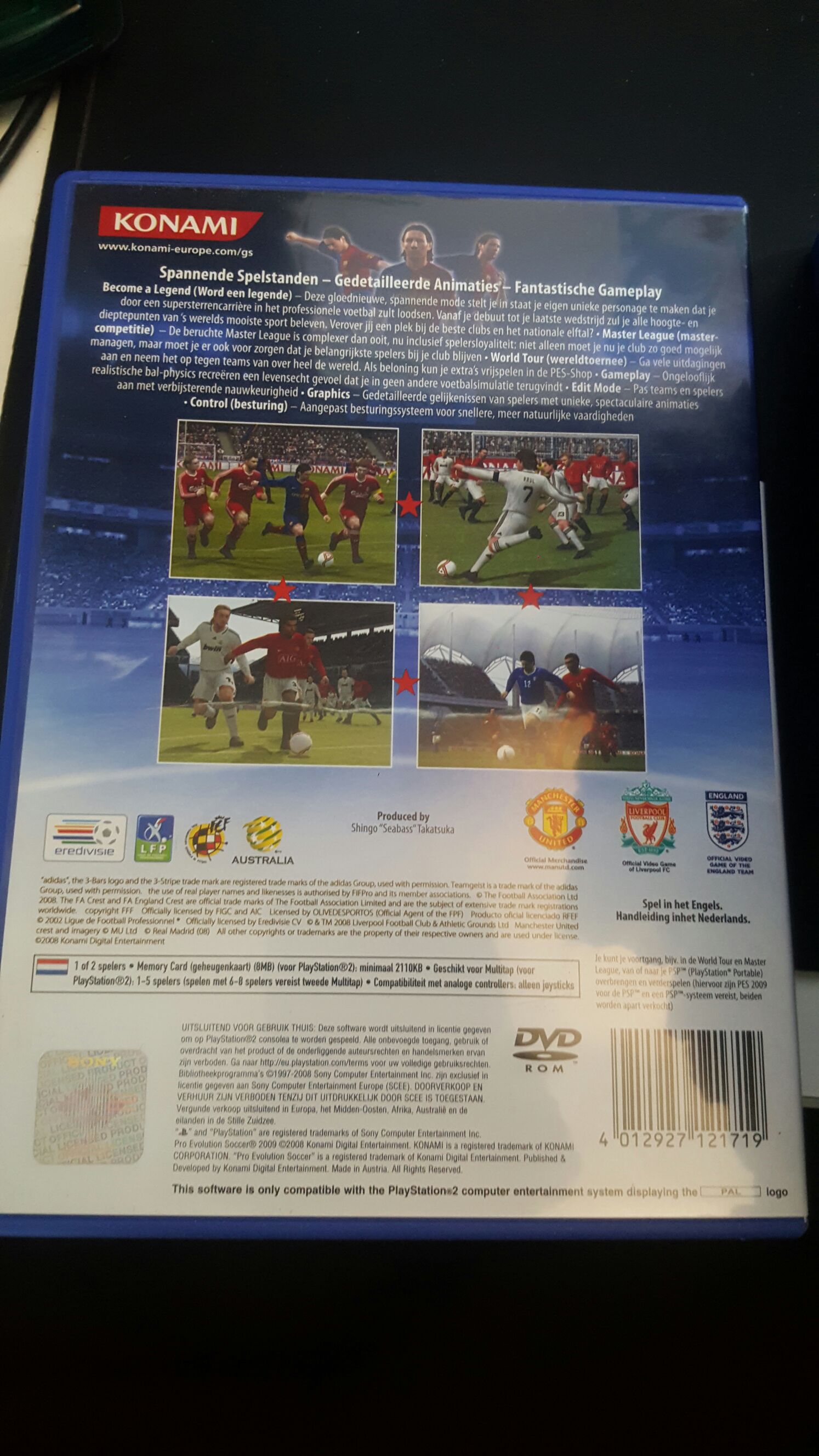 PES 2009: Pro Evolution Soccer - Sony PlayStation 2 (PS2) (Konami Digital Entertainment - 1-8) video game collectible [Barcode 4012927121719] - Main Image 2