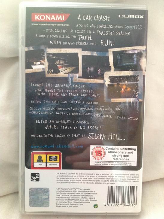 Silent Hill: Shattered Memories - Sony PlayStation Portable (PSP) (Konami - 1) video game collectible [Barcode 4012927064016] - Main Image 2