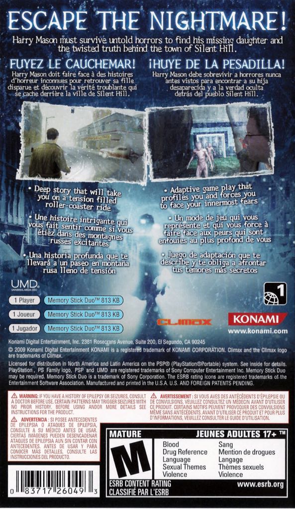 Silent Hill: Shattered Memories - Sony PlayStation Portable (PSP) (Konami - 1) video game collectible [Barcode 4012927065822] - Main Image 2