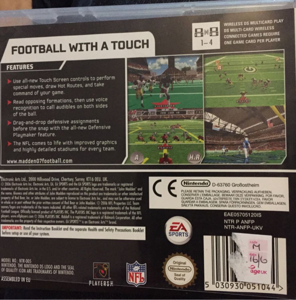 Madden 07 - Nintendo DS video game collectible [Barcode 5030930051044] - Main Image 2