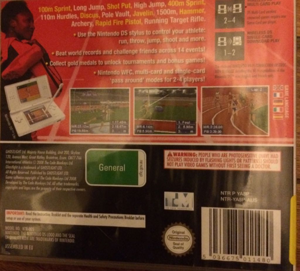 International Athletics - Nintendo DS video game collectible [Barcode 5036675011480] - Main Image 2