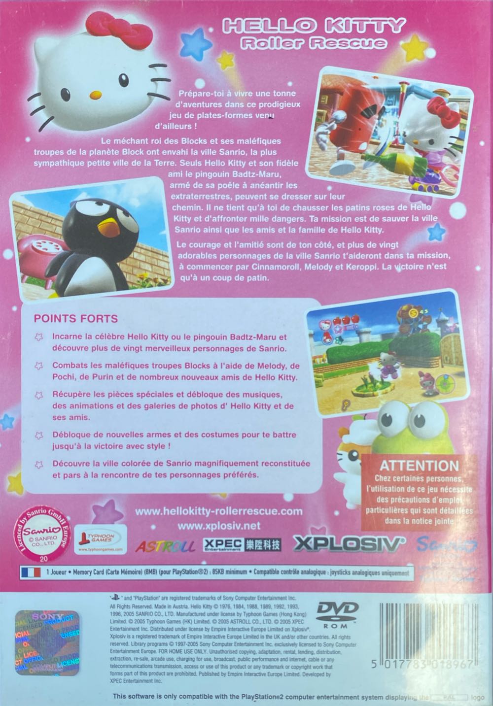 Hello Kitty Roller Rescue - Sony PlayStation 2 (PS2) (Empire Interactive / Xplosiv - 1) video game collectible [Barcode 5017783018967] - Main Image 2