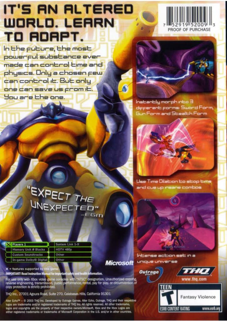 Alter Echo - Microsoft Xbox (THQ Inc. - 1) video game collectible [Barcode 4005209046145] - Main Image 2
