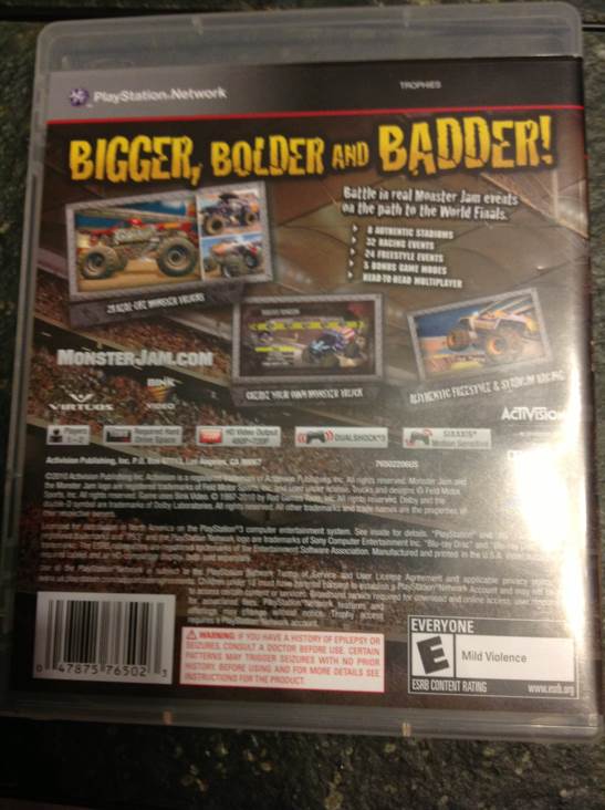 Monster Jam - Sony PlayStation 3 (PS3) video game collectible - Main Image 2