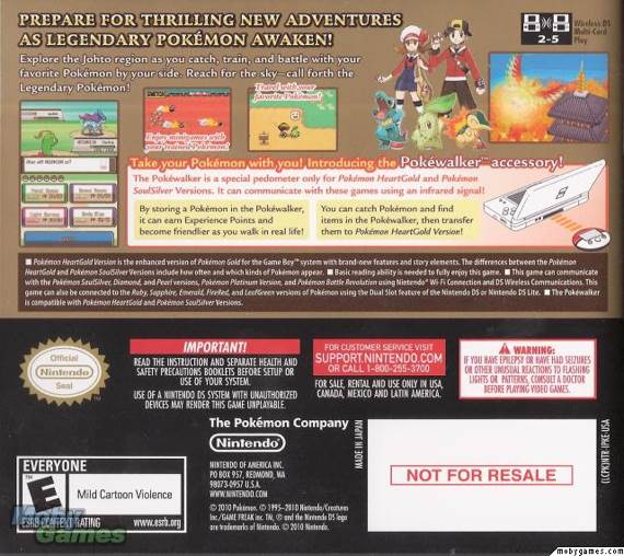 Pokemon: HeartGold Version - Nintendo DS video game collectible - Main Image 2